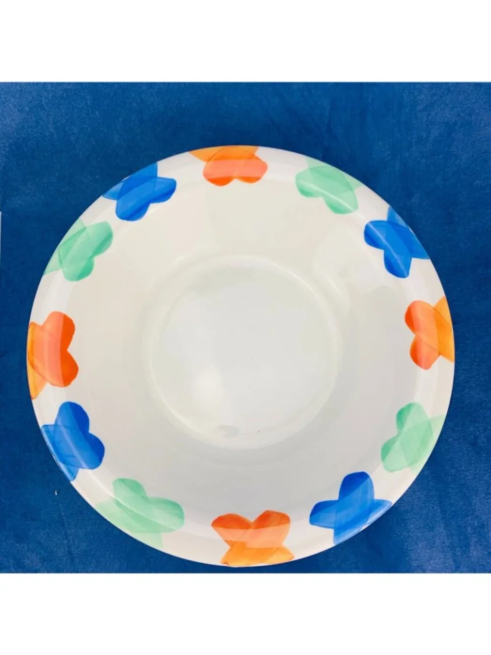 Pier 1 One Imports COLORED X Hand Painted Stoneware Italy Rim Soup Cereal Bowl 5